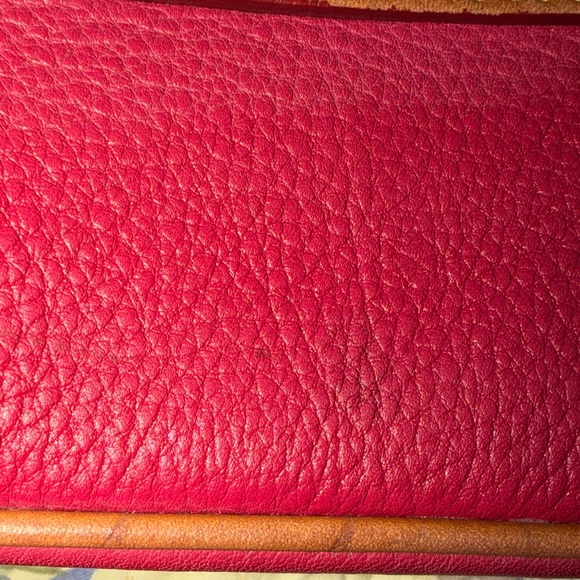 Dooney & Bourke Red and Tan Leather Tote - Picture 13 of 13